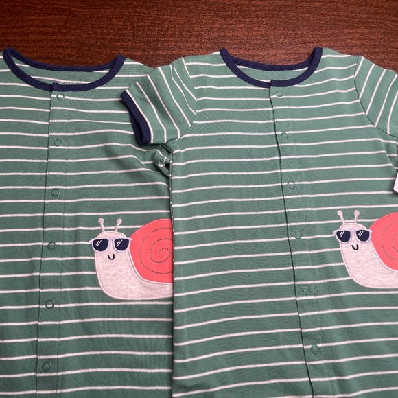 NWT TWINS 6M o 18M snail romper carters shortalls - Picture 6 of 6